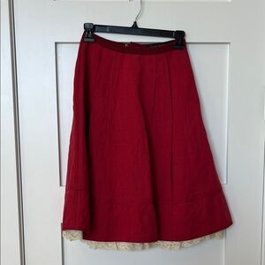 Louis Vuitton Elegant Red Maxi Skirt